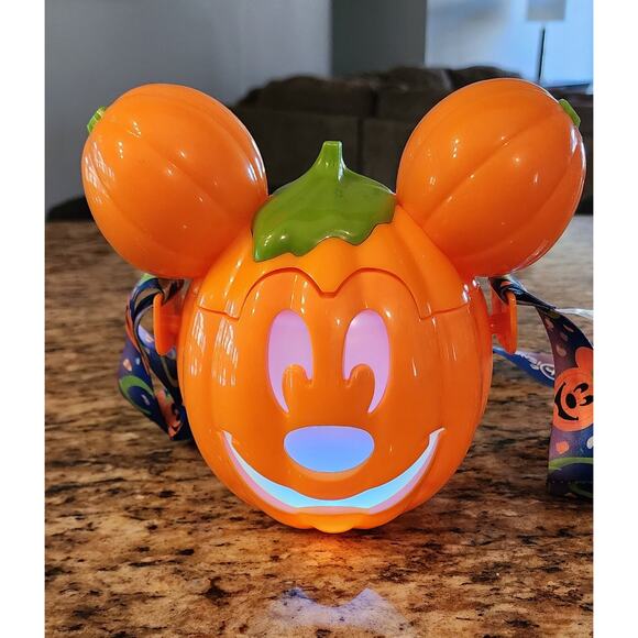 Disney Mickey Jack O Lantern Light Up And Color Changing Cup 24' Missing Straw - Picture 3 of 7